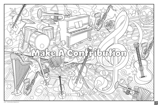 Make A Contribution: coloring poster available in several themes and 3 sizes up to 46"x60"