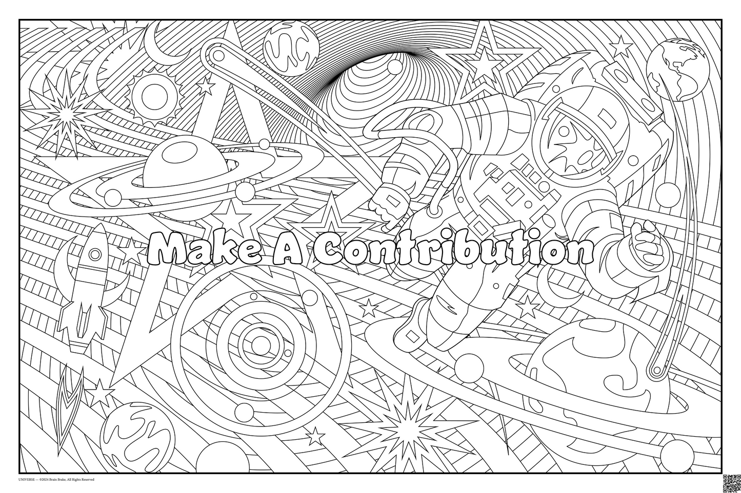 Make A Contribution: coloring poster available in several themes and 3 sizes up to 46"x60"