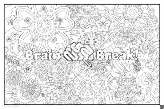 Brain Break: coloring poster available in several themes and 3 sizes up to 46"x60"
