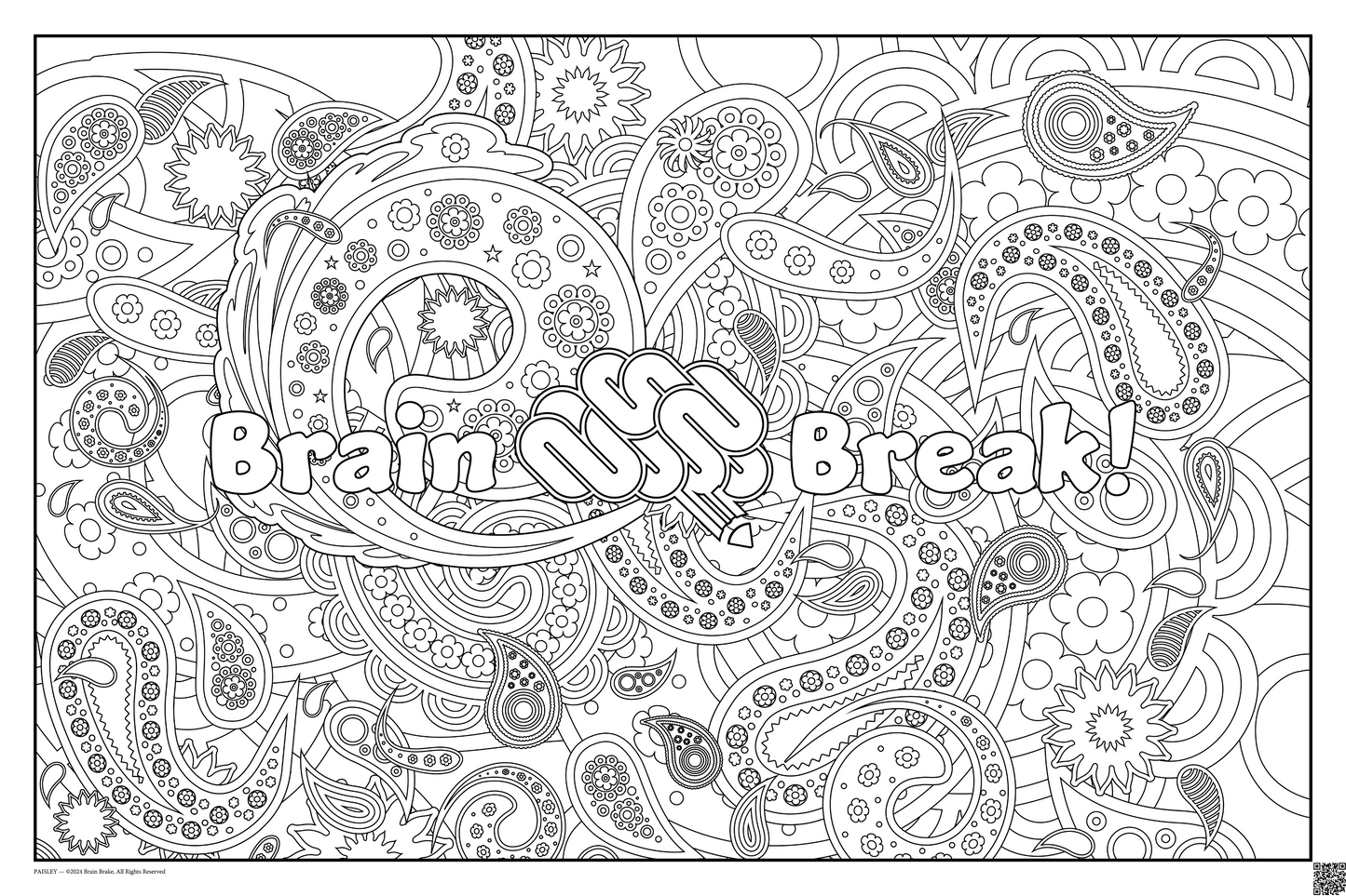 Brain Break: coloring poster available in several themes and 3 sizes up to 46"x60"