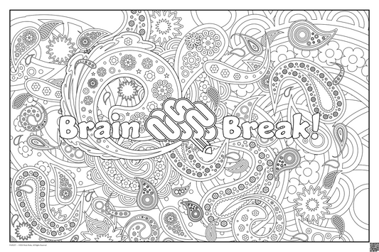 Brain Break: coloring poster available in several themes and 3 sizes up to 46"x60"