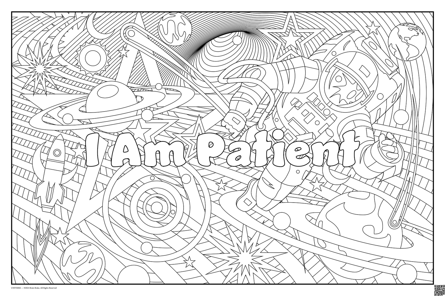 I Am Patient: coloring poster available in several themes and 3 sizes up to 46"x60"