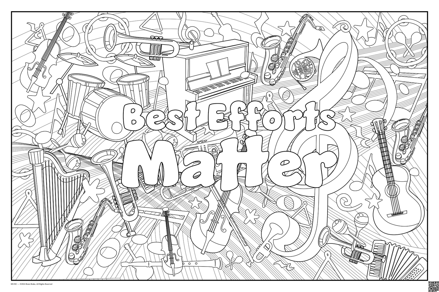 Best Efforts Matter: coloring poster available in several themes and 3 sizes up to 46"x60"