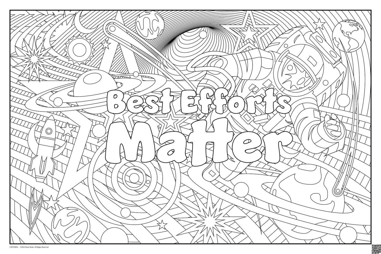 Best Efforts Matter: coloring poster available in several themes and 3 sizes up to 46"x60"