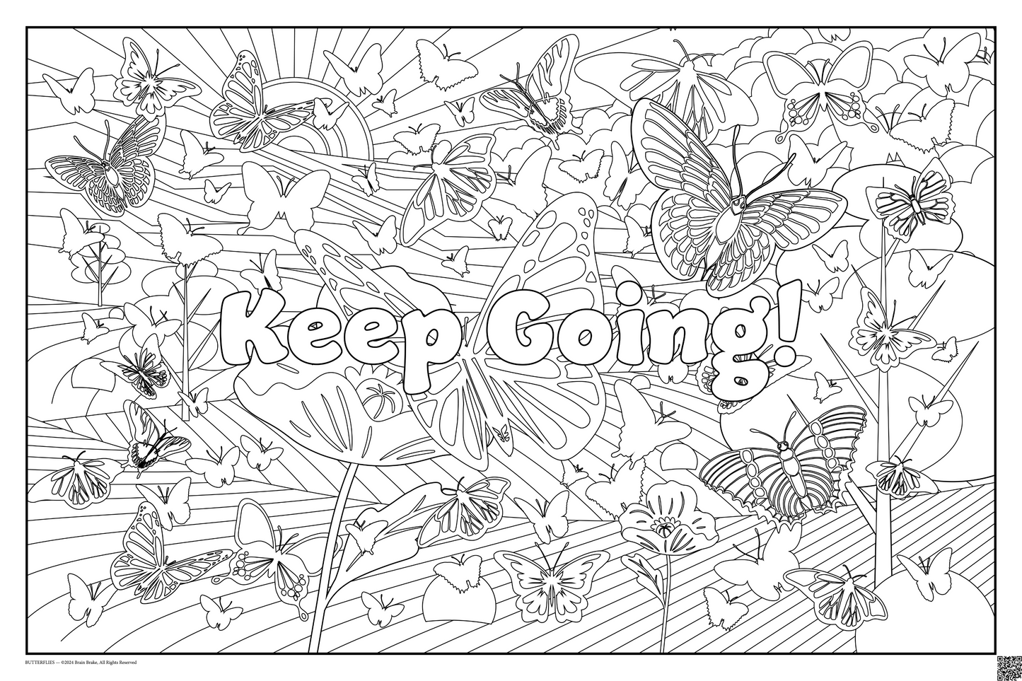 Keep Going: coloring poster available in several themes and 3 sizes up to 46"x60"