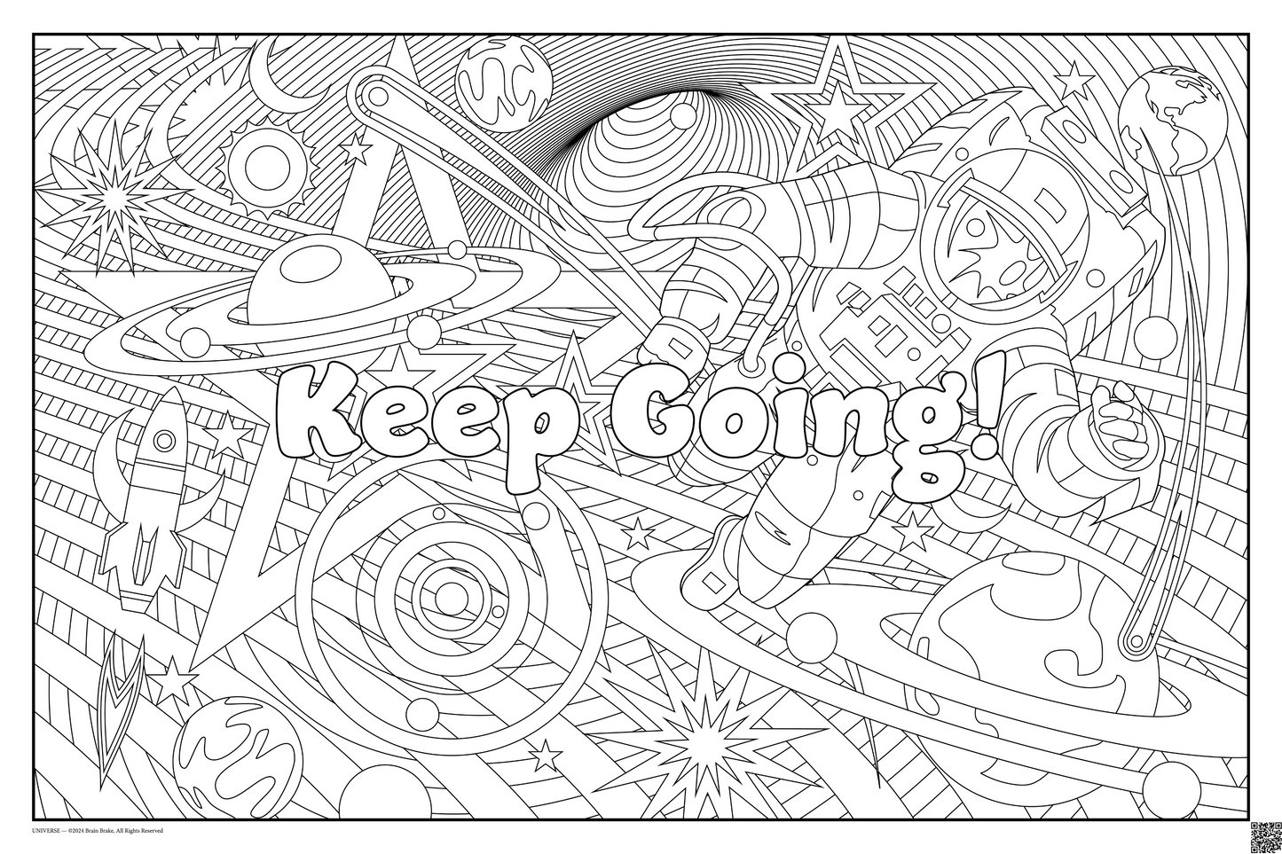 Keep Going: coloring poster available in several themes and 3 sizes up to 46"x60"
