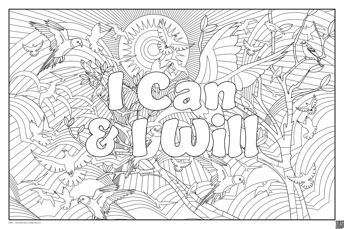 I Can & I Will: coloring poster available in several themes and 3 sizes up to 46"x60"