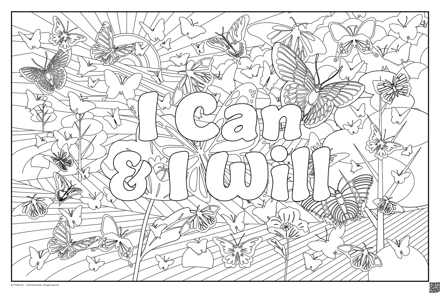 I Can & I Will: coloring poster available in several themes and 3 sizes up to 46"x60"