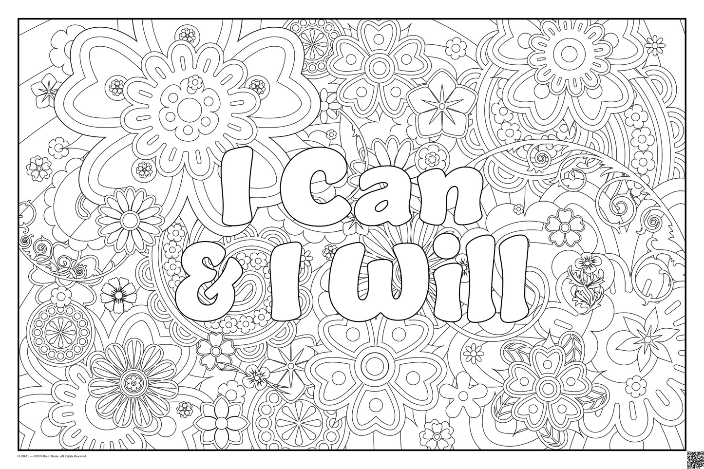 I Can & I Will: coloring poster available in several themes and 3 sizes up to 46"x60"