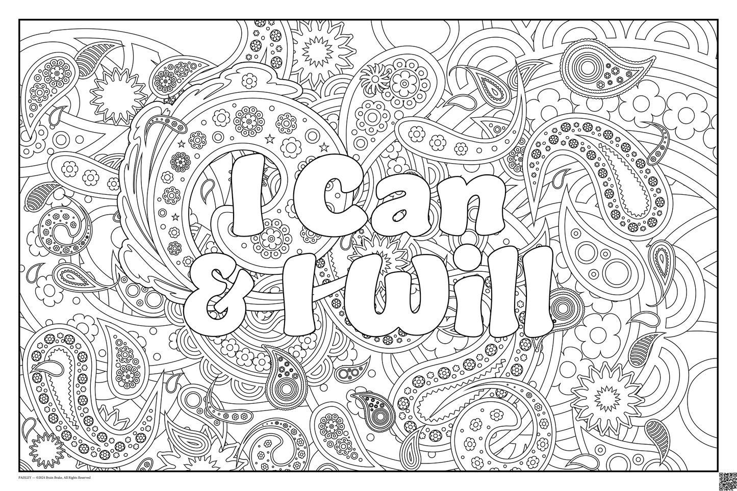 I Can & I Will: coloring poster available in several themes and 3 sizes up to 46"x60"