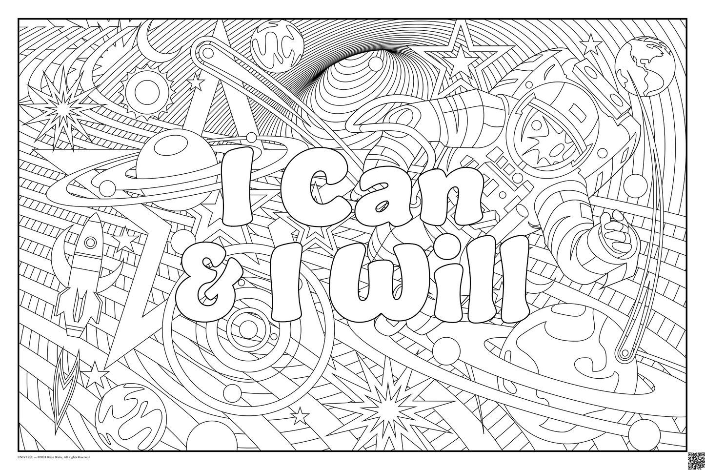 I Can & I Will: coloring poster available in several themes and 3 sizes up to 46"x60"