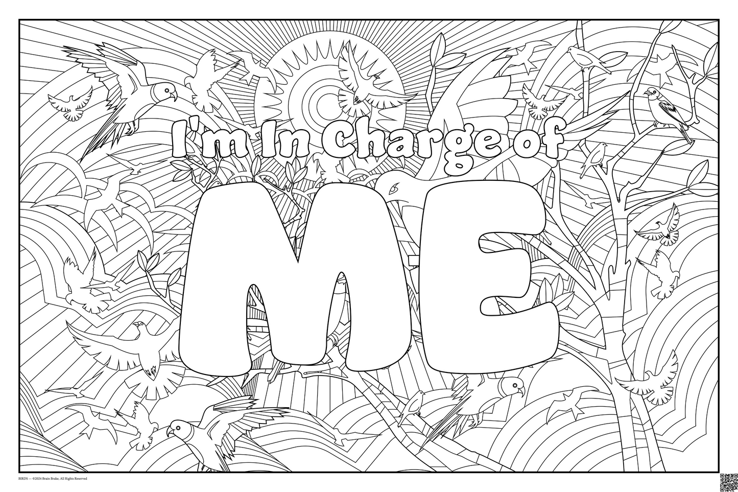 I'm In Charge of Me: coloring poster available in several themes and 3 sizes up to 46"x60"