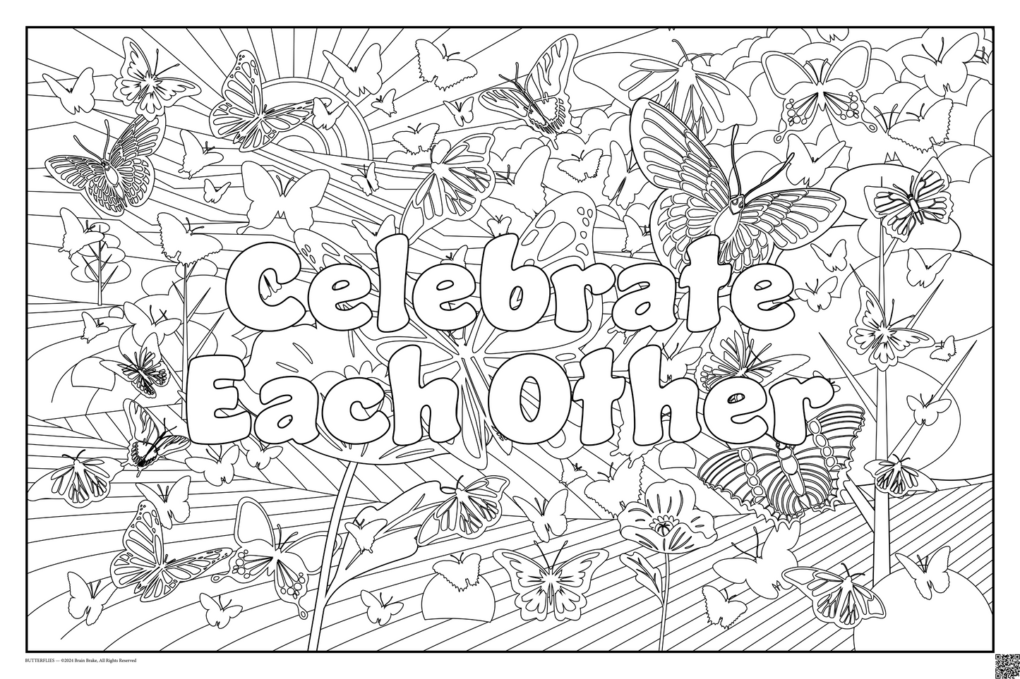 Celebrate Each Other: coloring poster available in several themes and 3 sizes up to 46x60s.