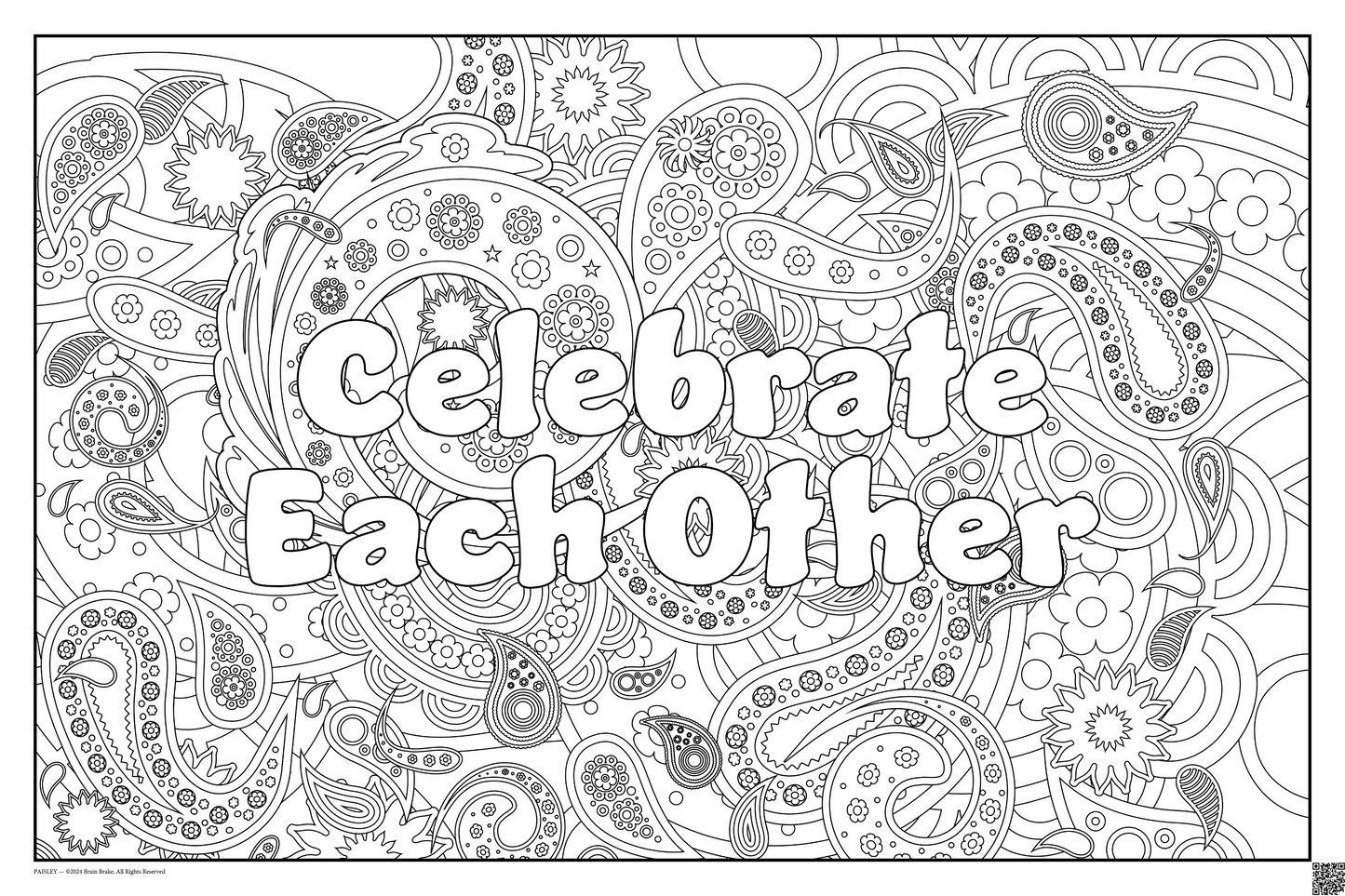 Celebrate Each Other: coloring poster available in several themes and 3 sizes up to 46x60s.