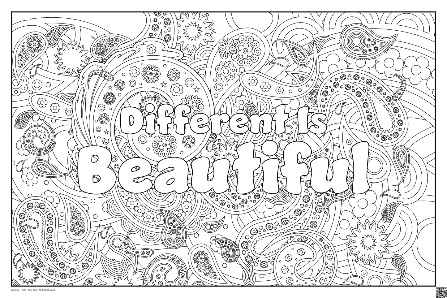 Different Is Beautiful: coloring poster available in several themes and 3 sizes up to 46x60s.