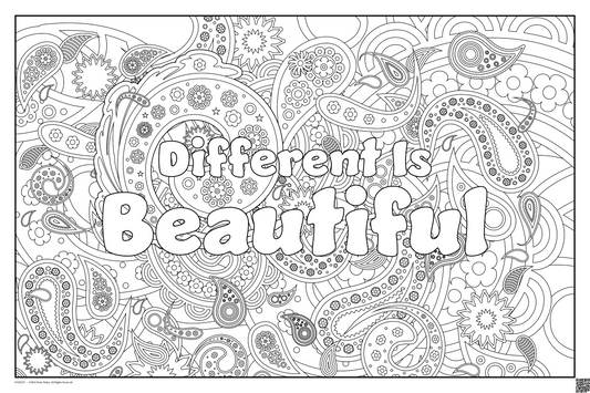 Different Is Beautiful: coloring poster available in several themes and 3 sizes up to 46x60s.