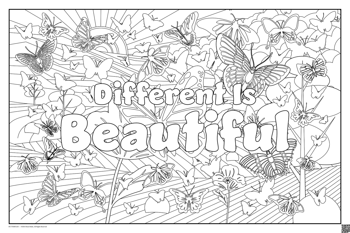 Different Is Beautiful: coloring poster available in several themes and 3 sizes up to 46x60s.