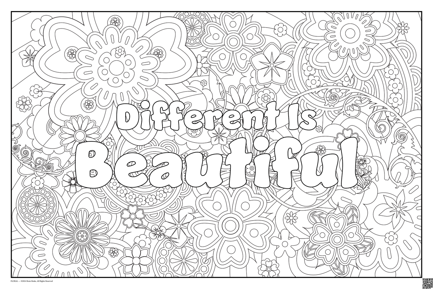 Different Is Beautiful: coloring poster available in several themes and 3 sizes up to 46x60s.