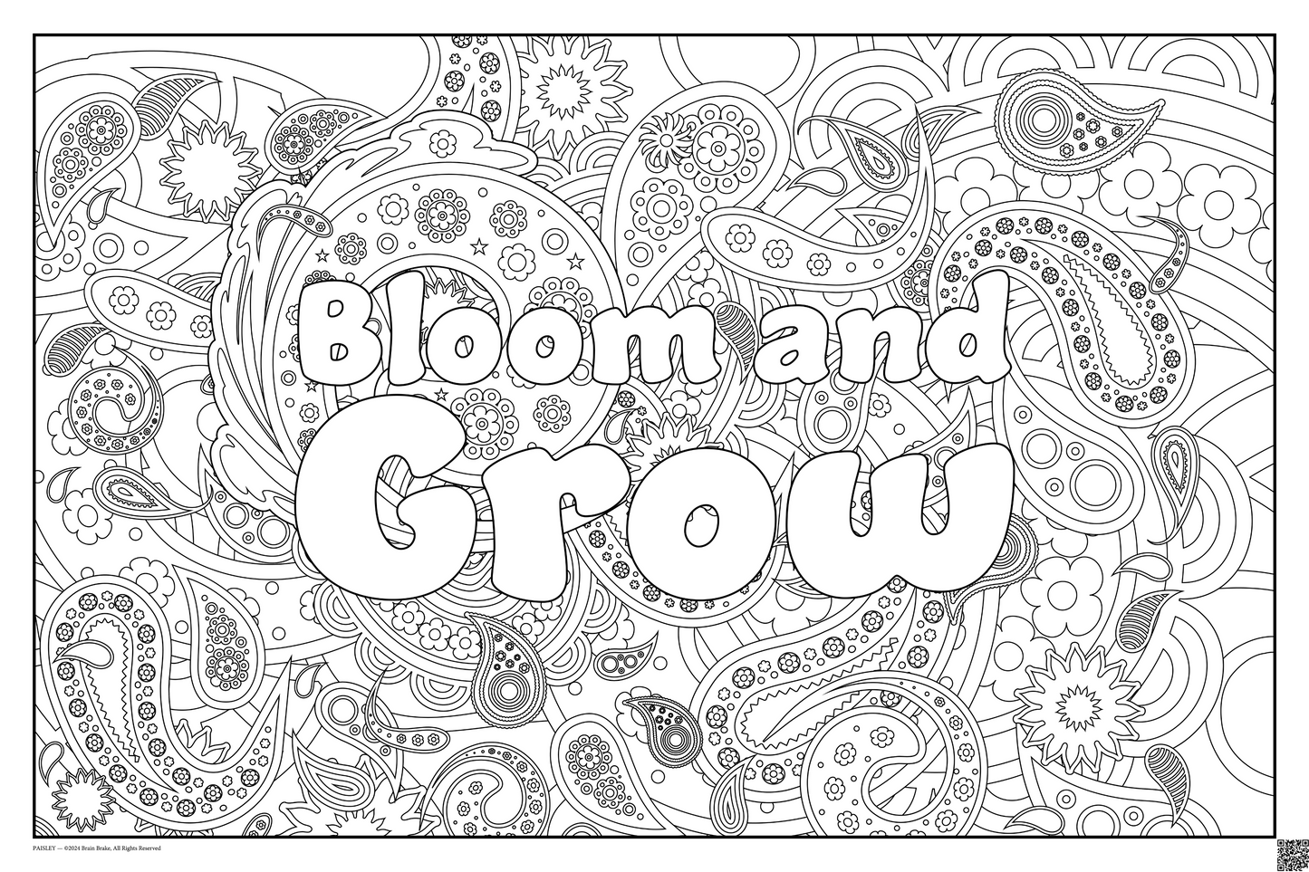 Bloom and Grow: coloring poster available in several themes and 3 sizes up to 46"x60"