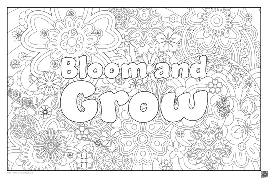 Bloom and Grow: coloring poster available in several themes and 3 sizes up to 46"x60"