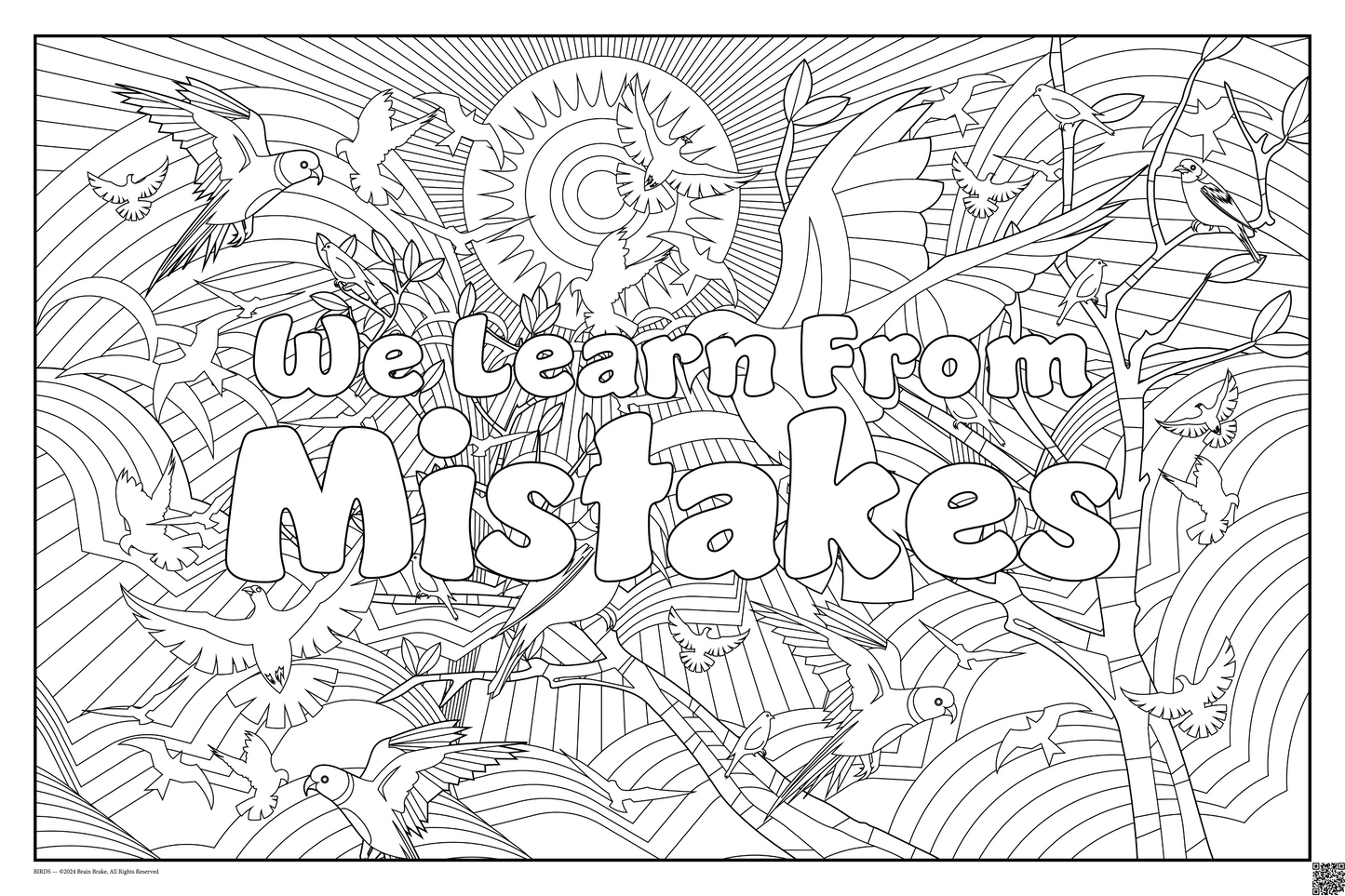 We Learn From Mistakes: coloring poster available in several themes and 3 sizes up to 46"x60"