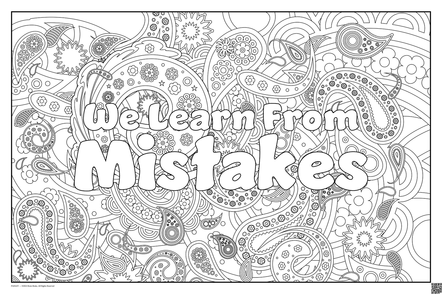 We Learn From Mistakes: coloring poster available in several themes and 3 sizes up to 46"x60"