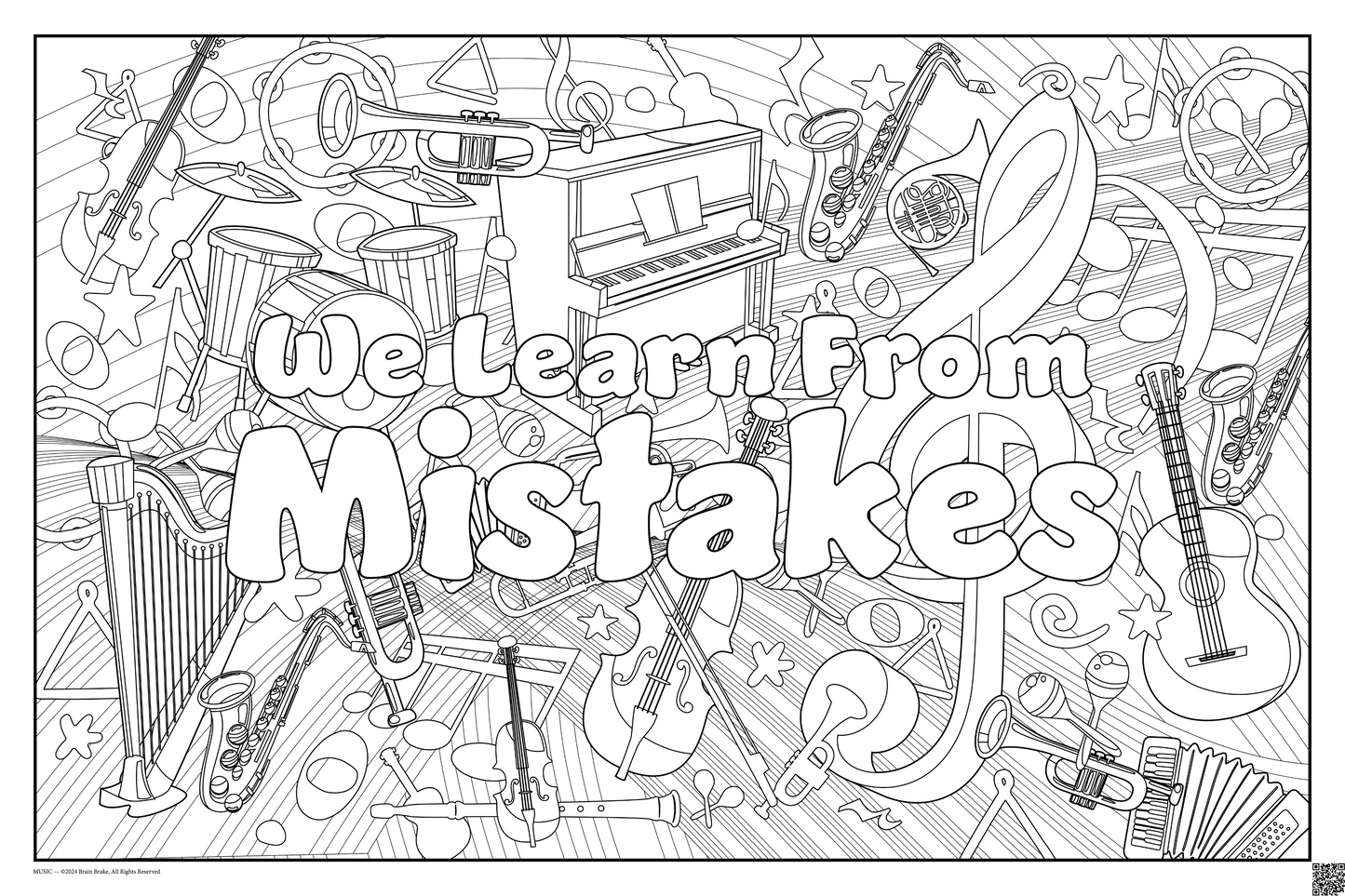 We Learn From Mistakes: coloring poster available in several themes and 3 sizes up to 46"x60"
