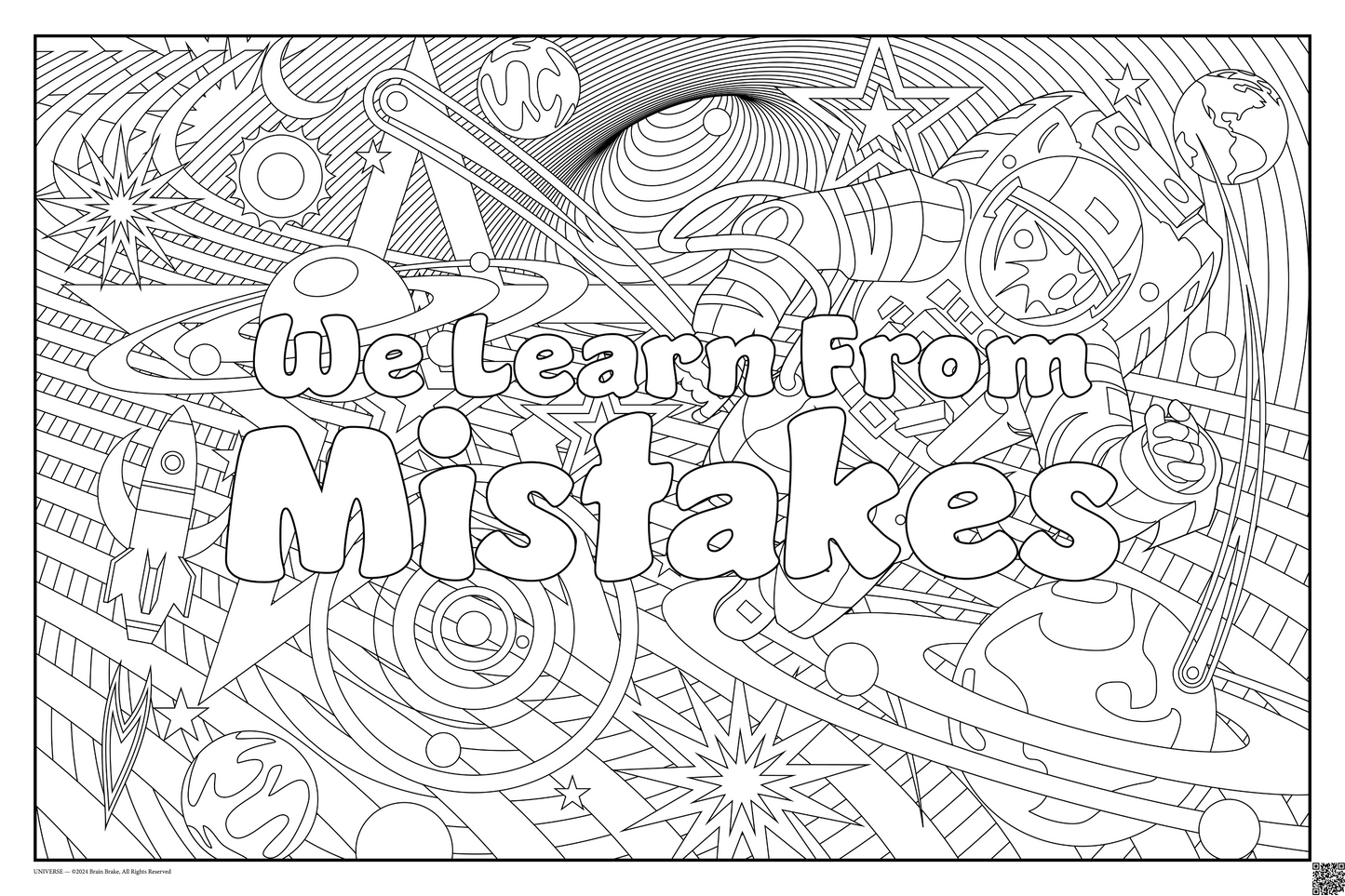 We Learn From Mistakes: coloring poster available in several themes and 3 sizes up to 46"x60"