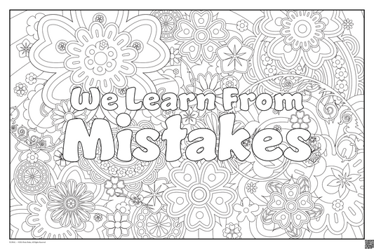 We Learn From Mistakes: coloring poster available in several themes and 3 sizes up to 46"x60"