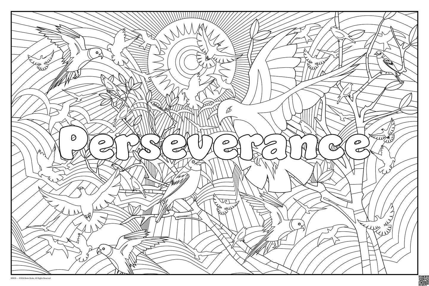 Perseverance: coloring poster available in several themes and 3 sizes up to 46"x60"
