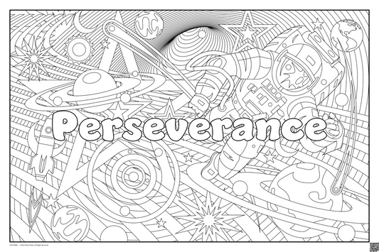 Perseverance: coloring poster available in several themes and 3 sizes up to 46"x60"