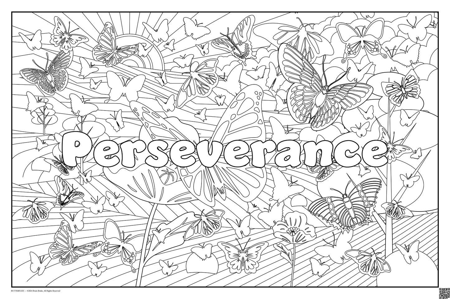 Perseverance: coloring poster available in several themes and 3 sizes up to 46"x60"