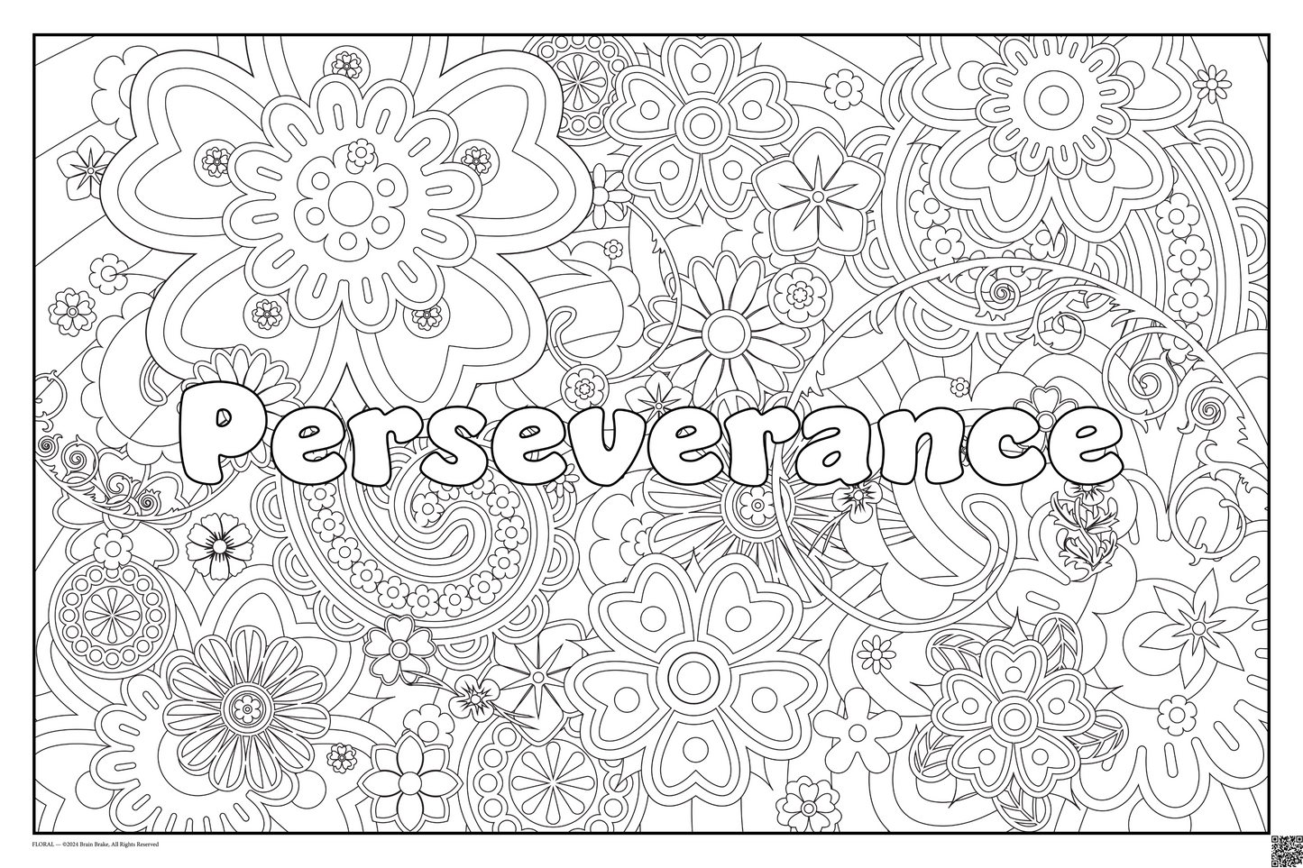 Perseverance: coloring poster available in several themes and 3 sizes up to 46"x60"