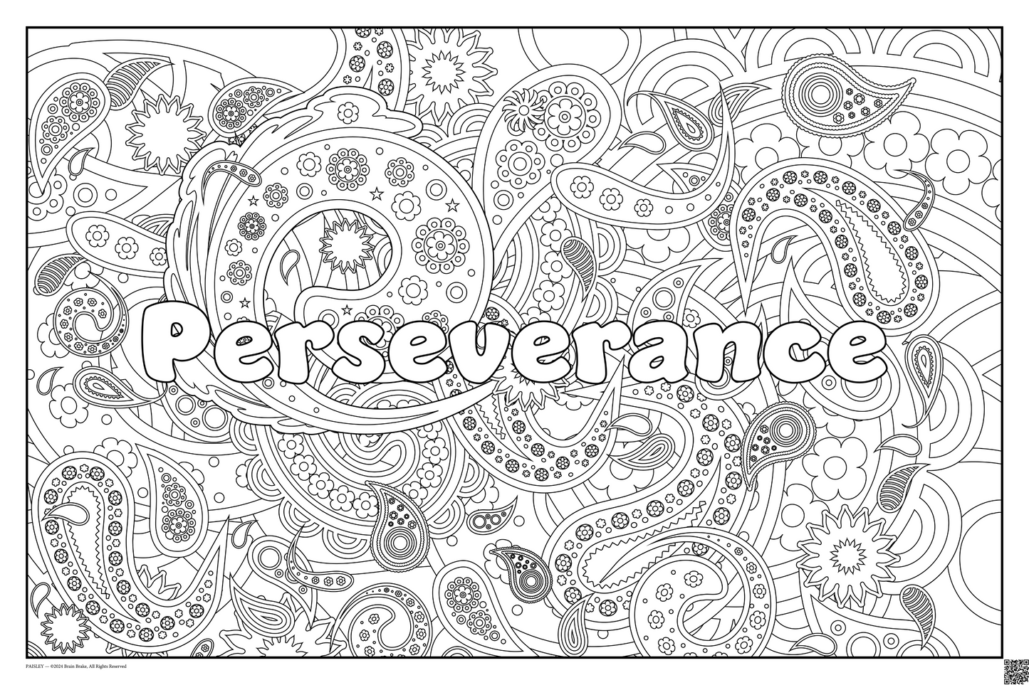 Perseverance: coloring poster available in several themes and 3 sizes up to 46"x60"