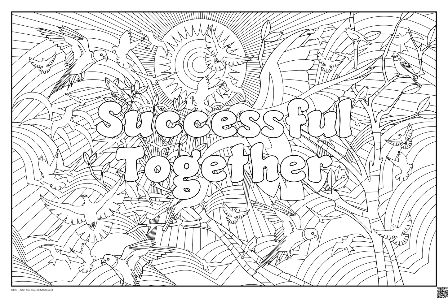 Successful Together: coloring poster available in several themes and 3 sizes up to 46"x60"
