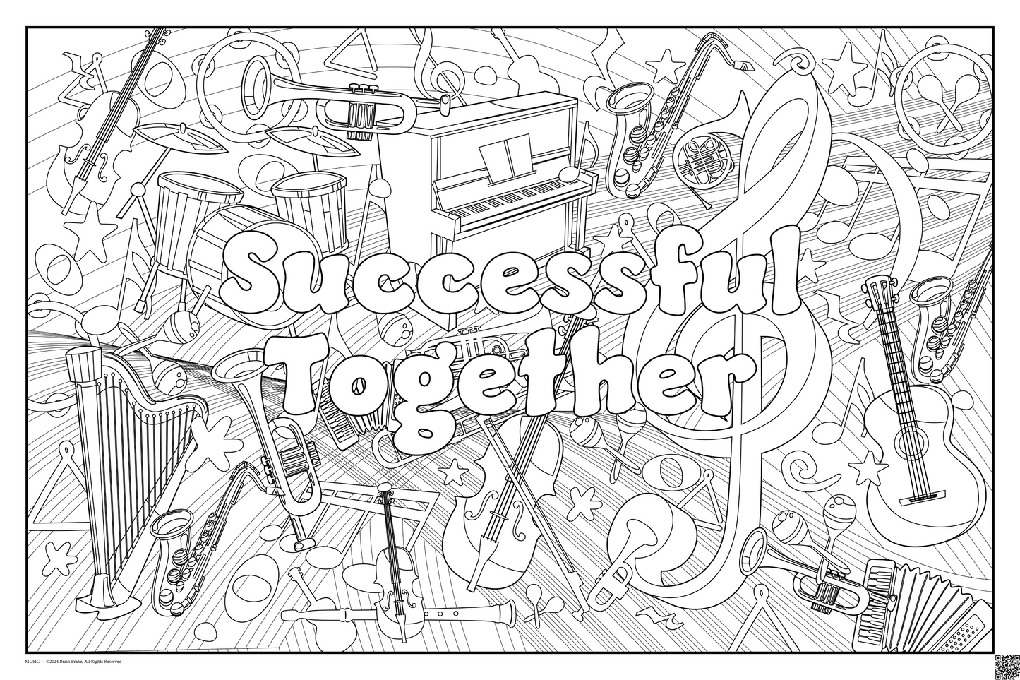 Successful Together: coloring poster available in several themes and 3 sizes up to 46"x60"