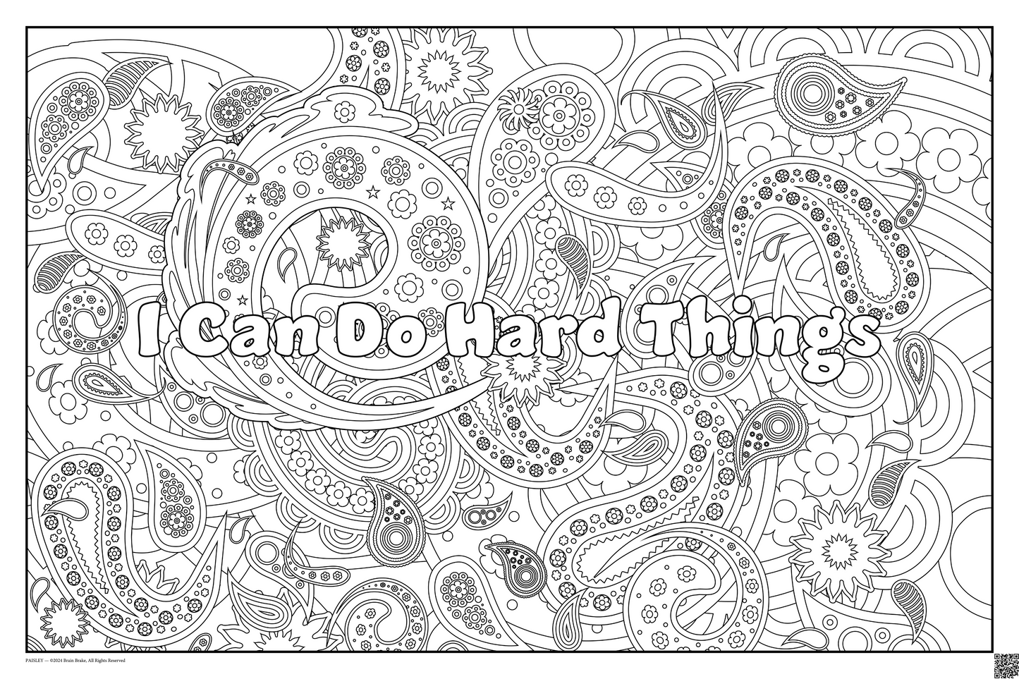I Can Do Hard Things: coloring poster available in several themes and 3 sizes up to 46"x60"