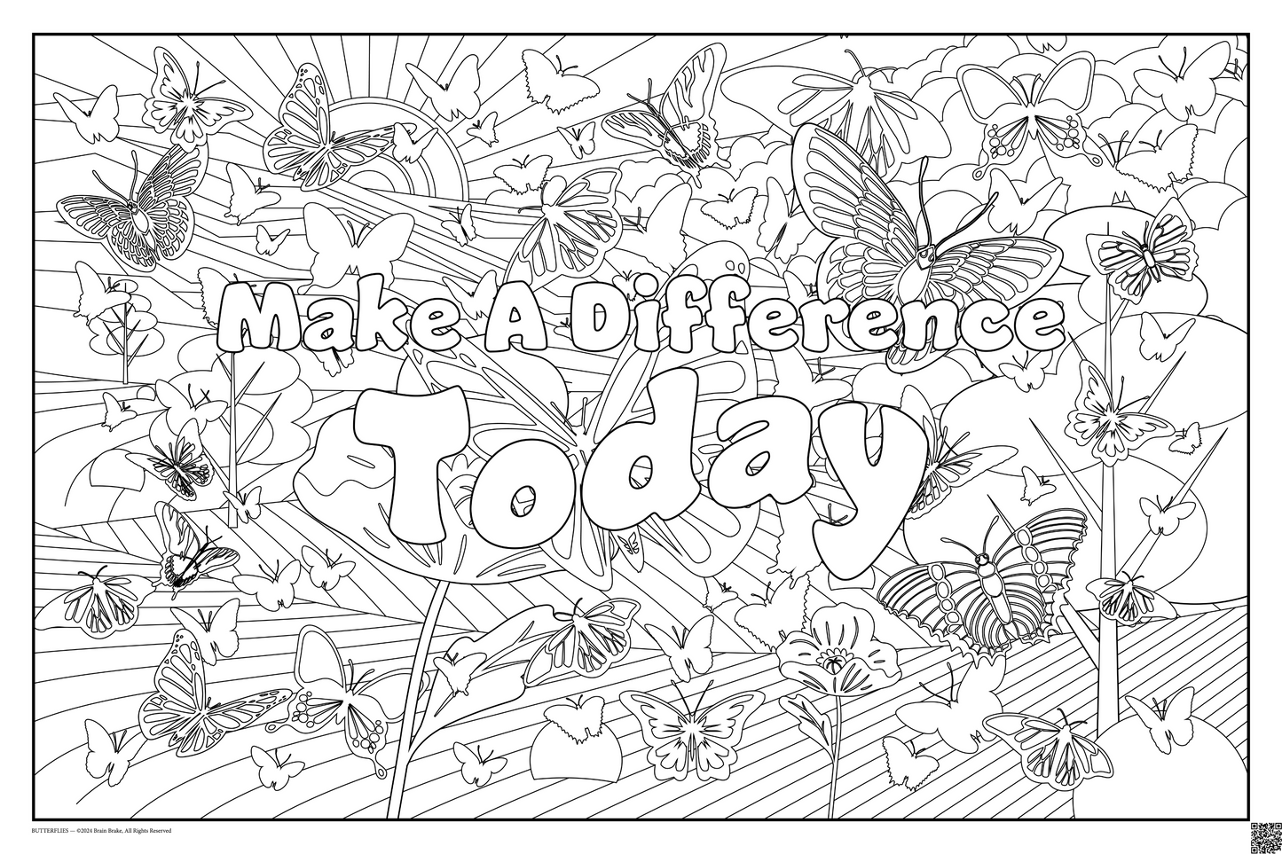 Make A Difference Today: coloring poster available in several themes and 3 sizes up to 46"x60"