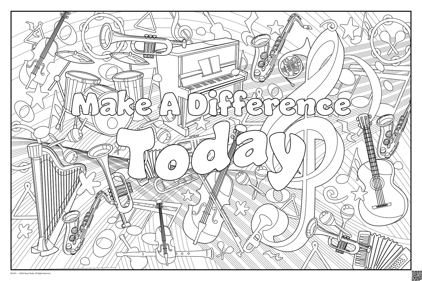 Make A Difference Today: coloring poster available in several themes and 3 sizes up to 46"x60"