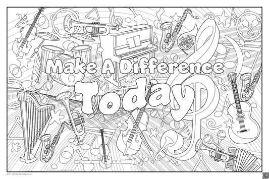 Make A Difference Today: coloring poster available in several themes and 3 sizes up to 46"x60"