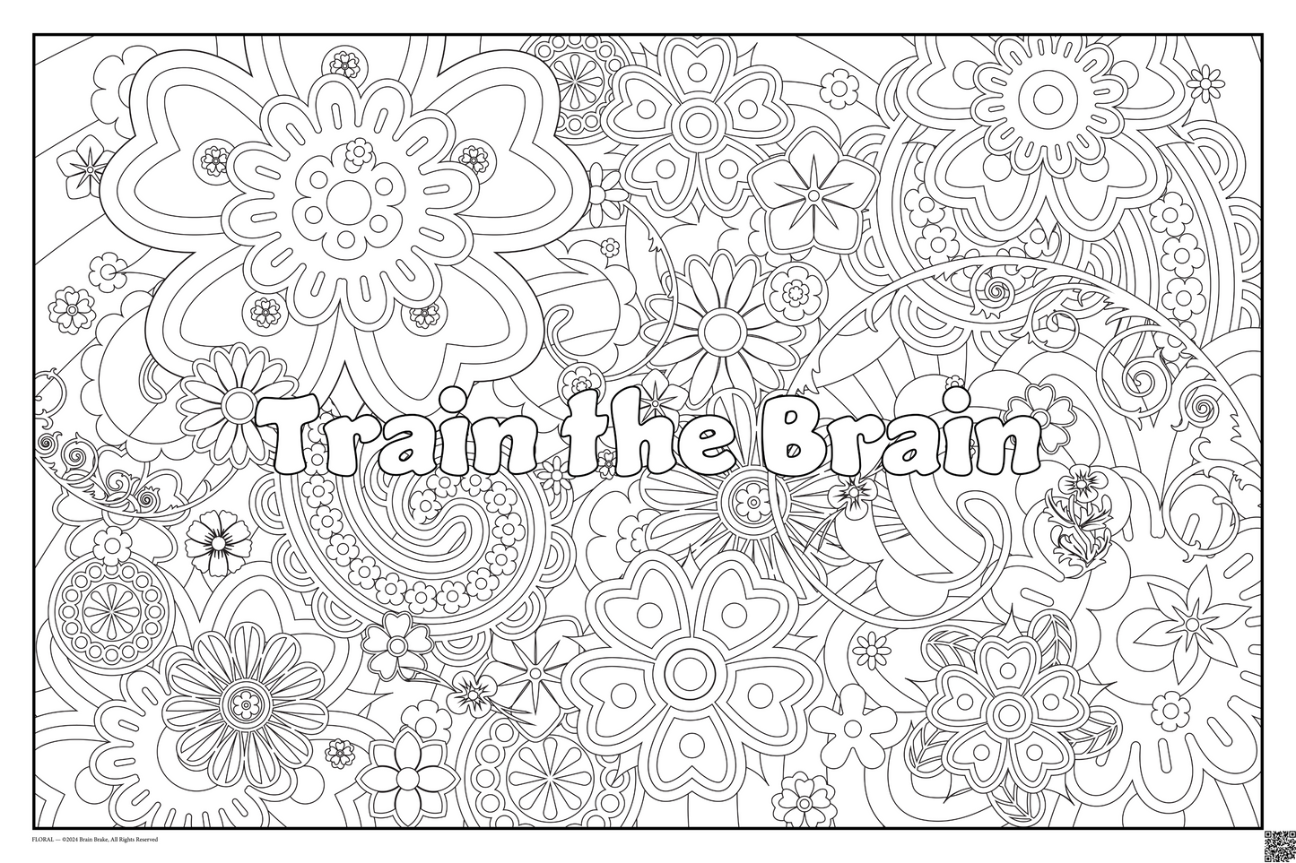 Train the Brain: coloring poster available in several themes and 3 sizes up to 46"x60"