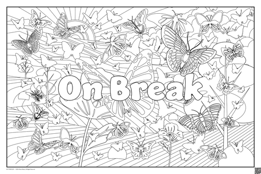 On Break: coloring poster available in several themes and 3 sizes up to 46"x60"
