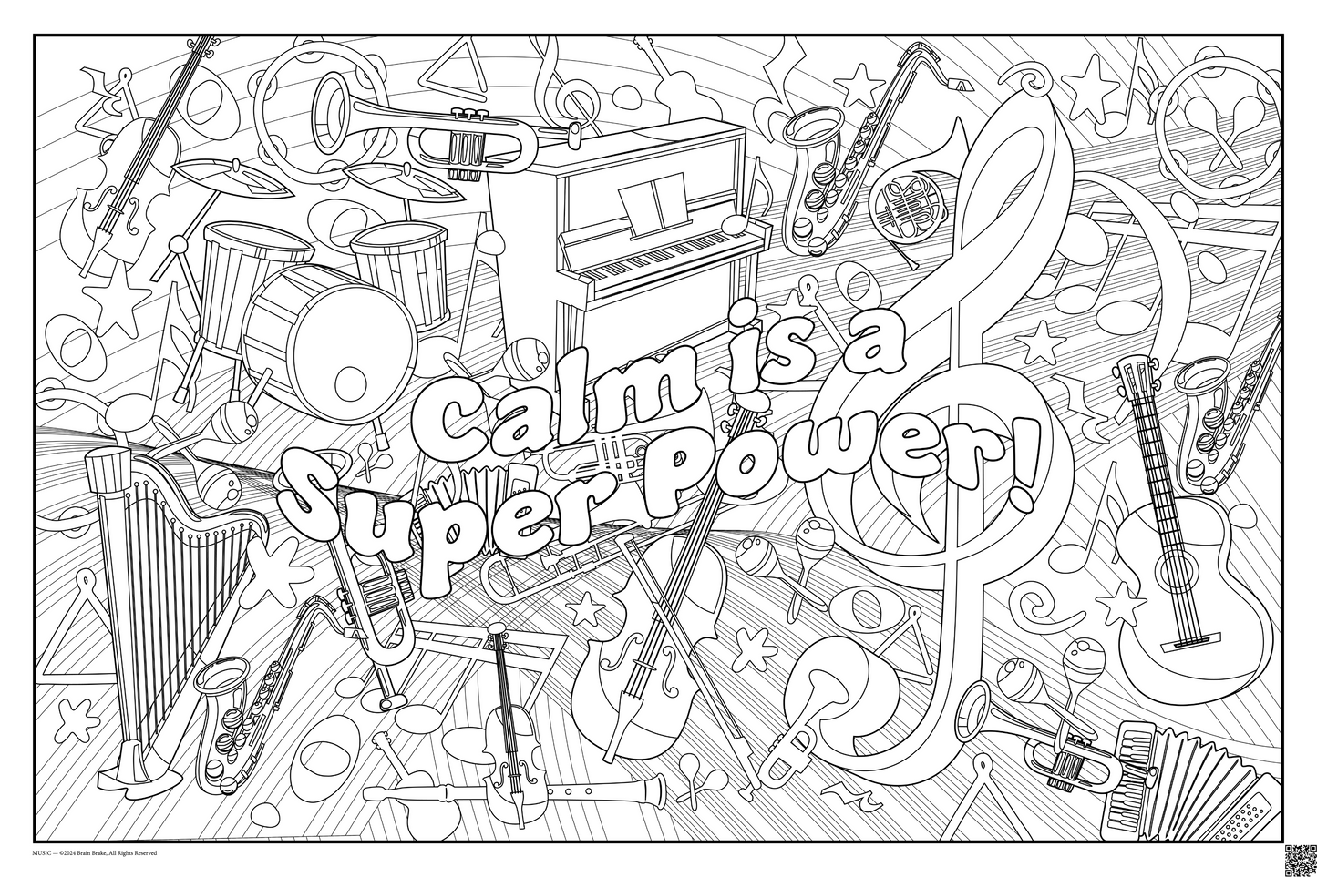 Calm is a Super Power: coloring poster available in several themes and 3 sizes up to 46x60