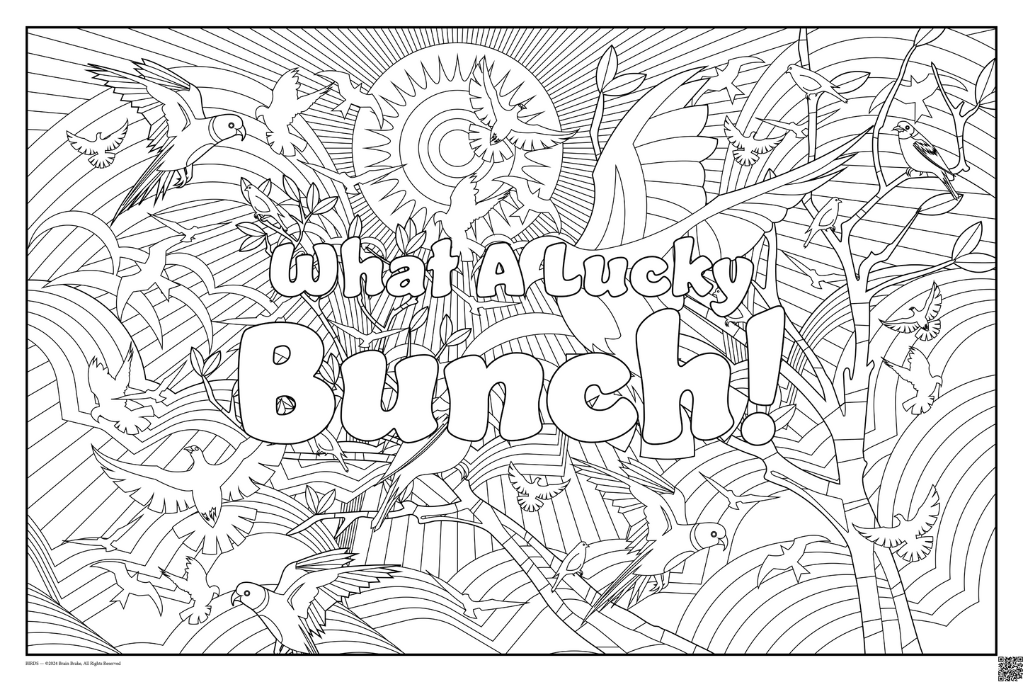 What A Lucky Bunch!: coloring poster available in several themes and 3 sizes up to 46"x60"