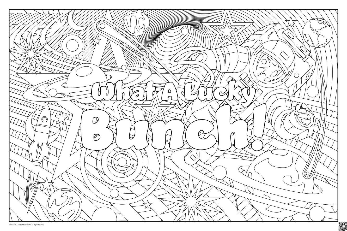 What A Lucky Bunch!: coloring poster available in several themes and 3 sizes up to 46"x60"