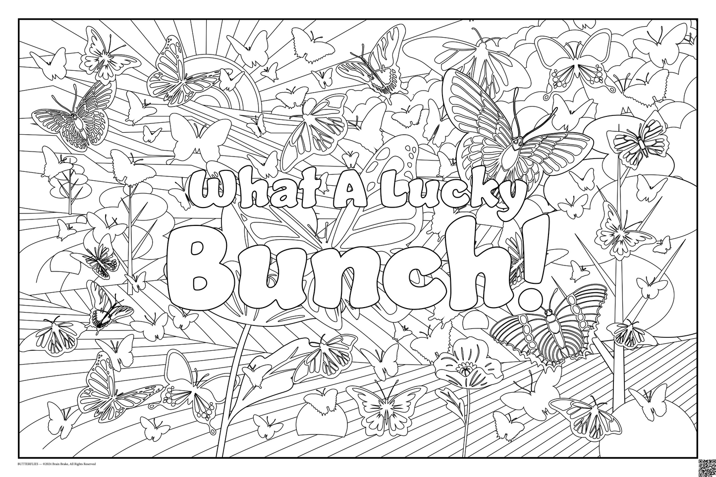 What A Lucky Bunch!: coloring poster available in several themes and 3 sizes up to 46"x60"