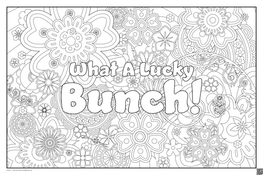What A Lucky Bunch!: coloring poster available in several themes and 3 sizes up to 46"x60"