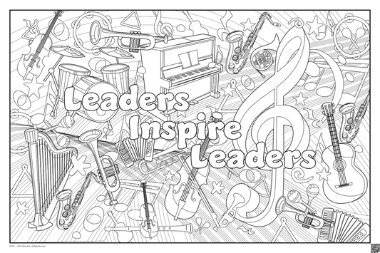 Leaders Inspire Leaders: coloring poster available in several themes and 3 sizes up to 46"x60"