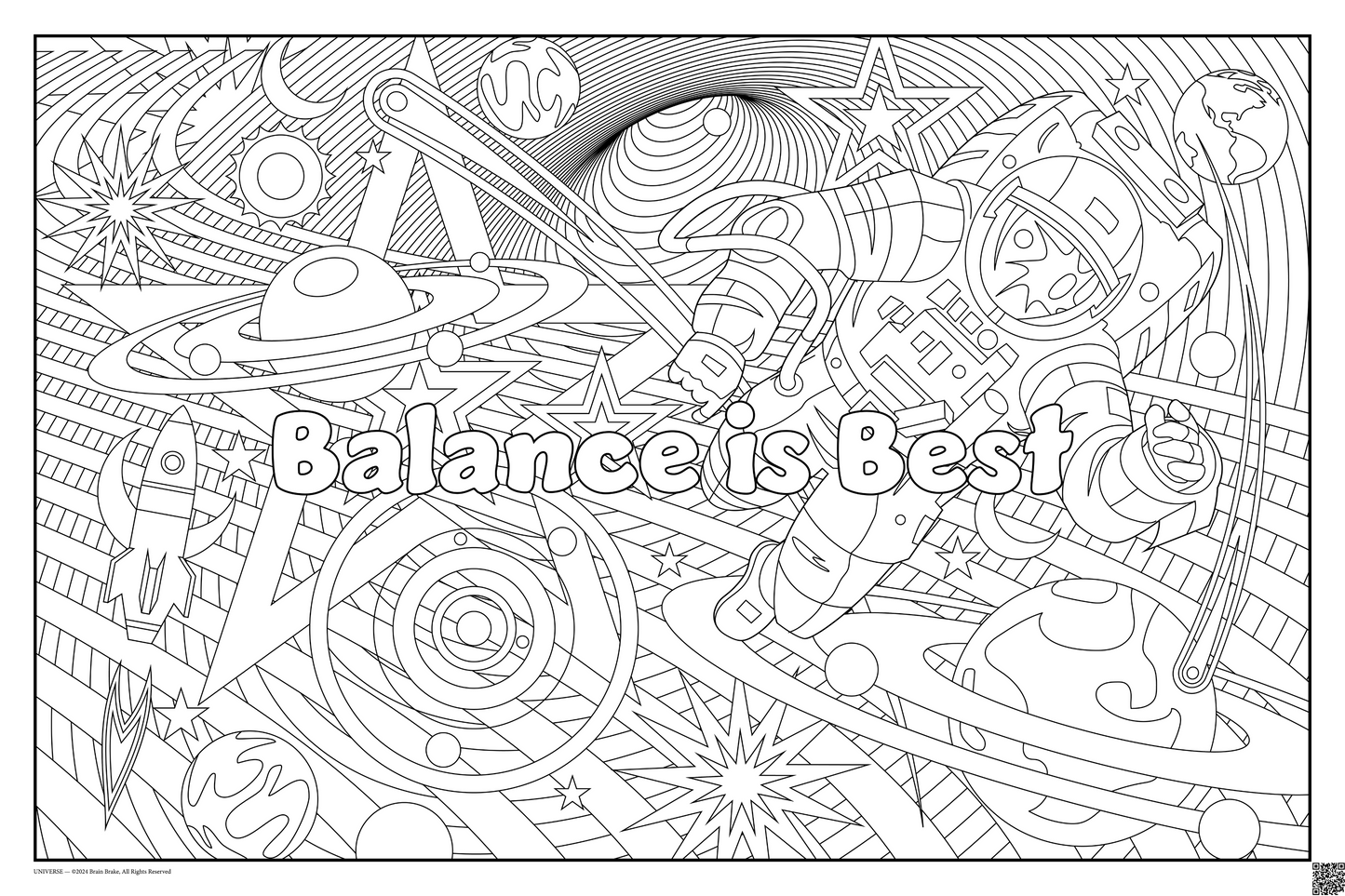 Balance is Best: coloring poster available in several themes and 3 sizes up to 46"x60"