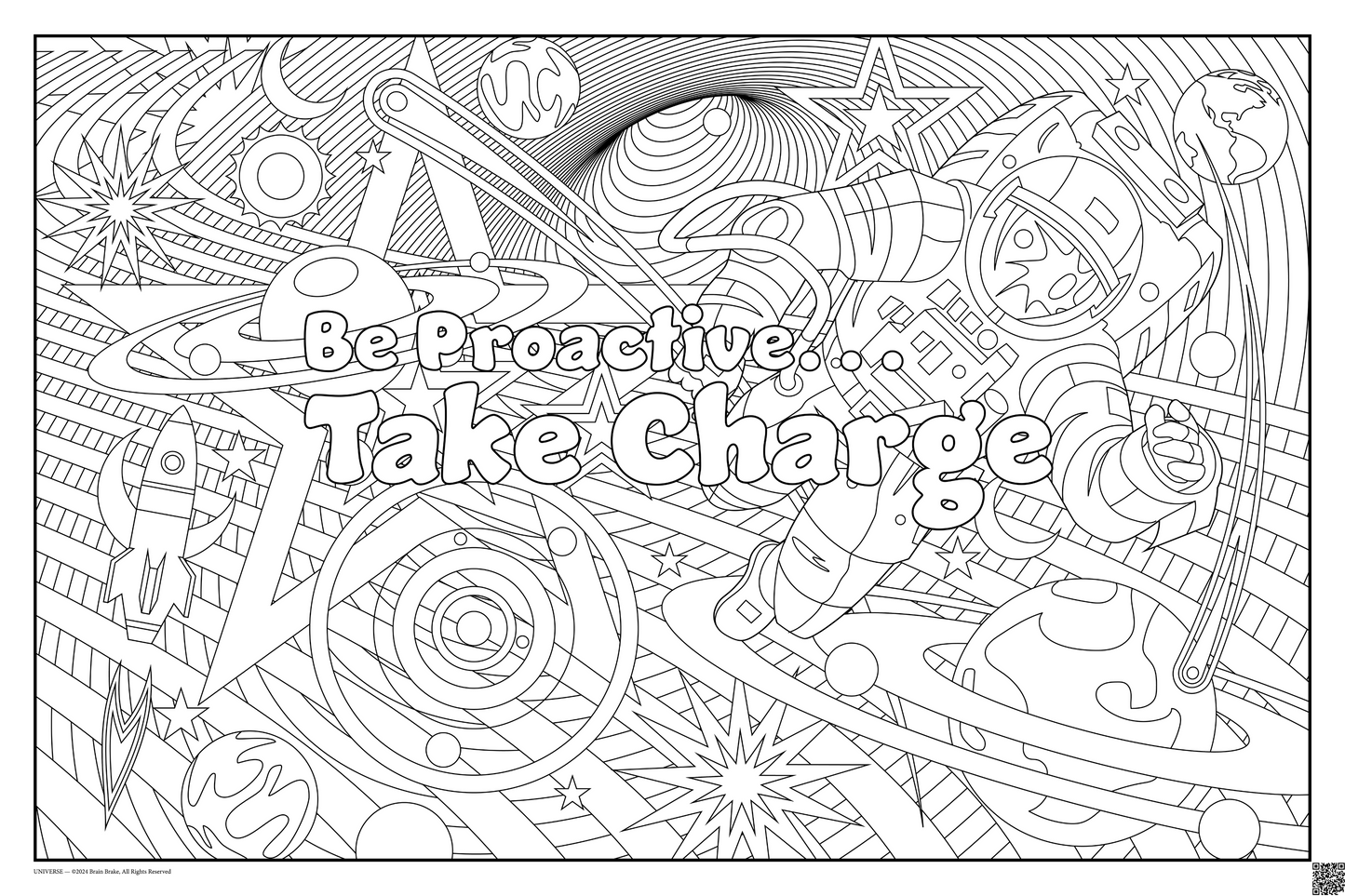 Be Proactive...Take Charge: coloring poster available in several themes and 3 sizes up to 46"x60"